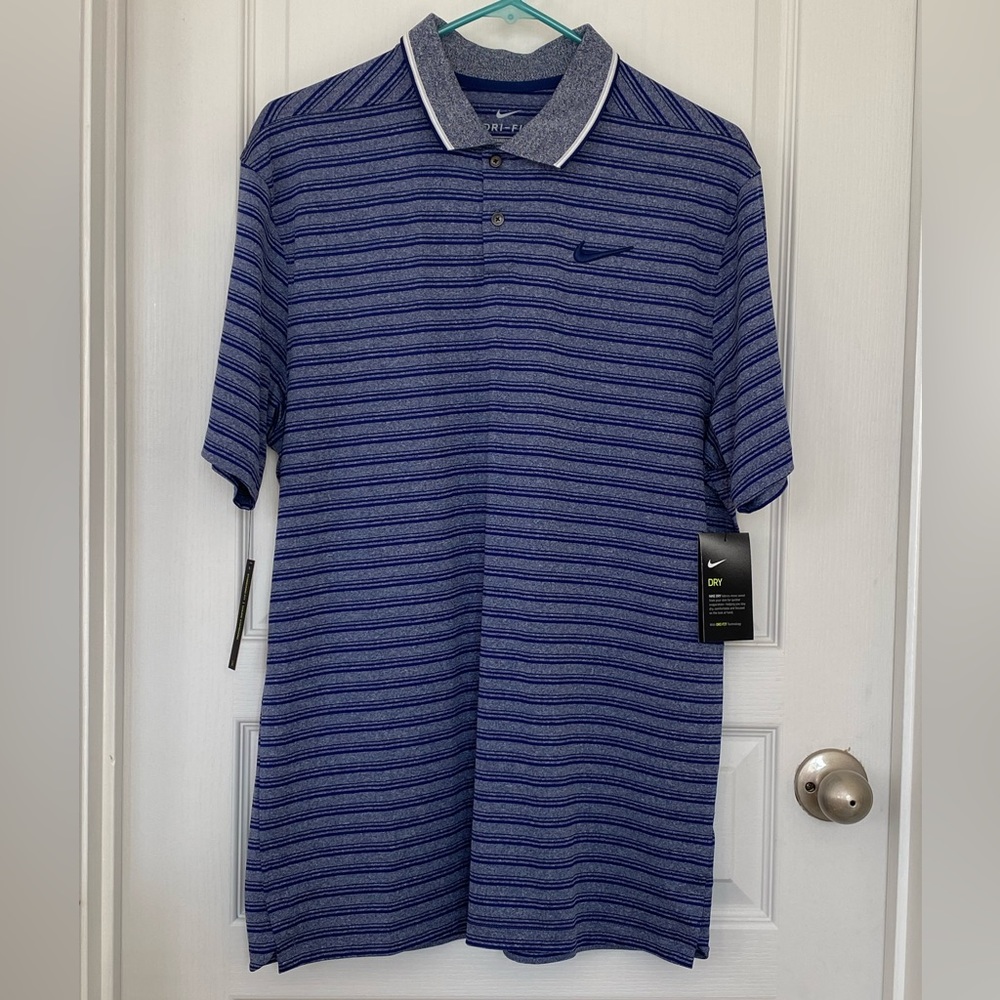 Men’s Nike Golf Dark Blue/Royal Blue Polo, Size M